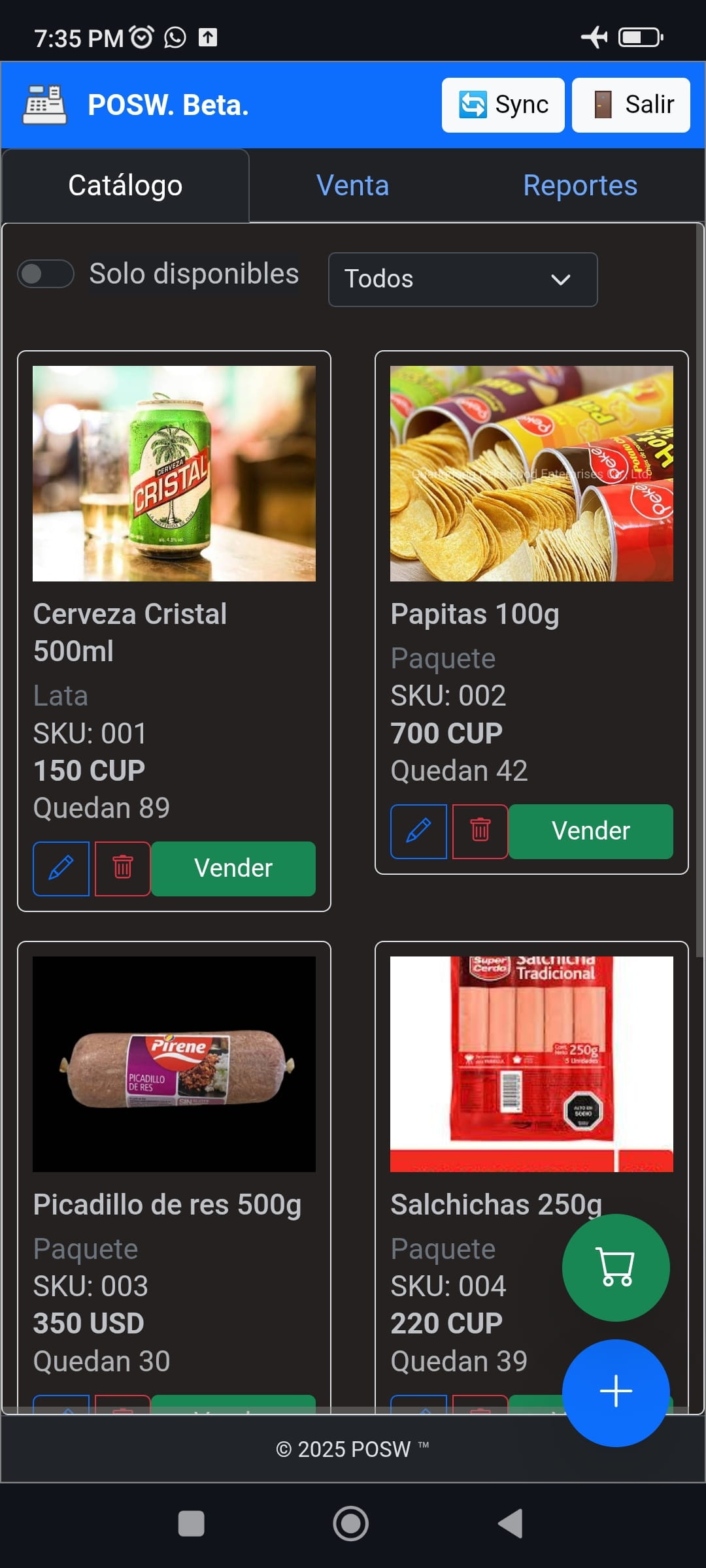 Catálogo POSW